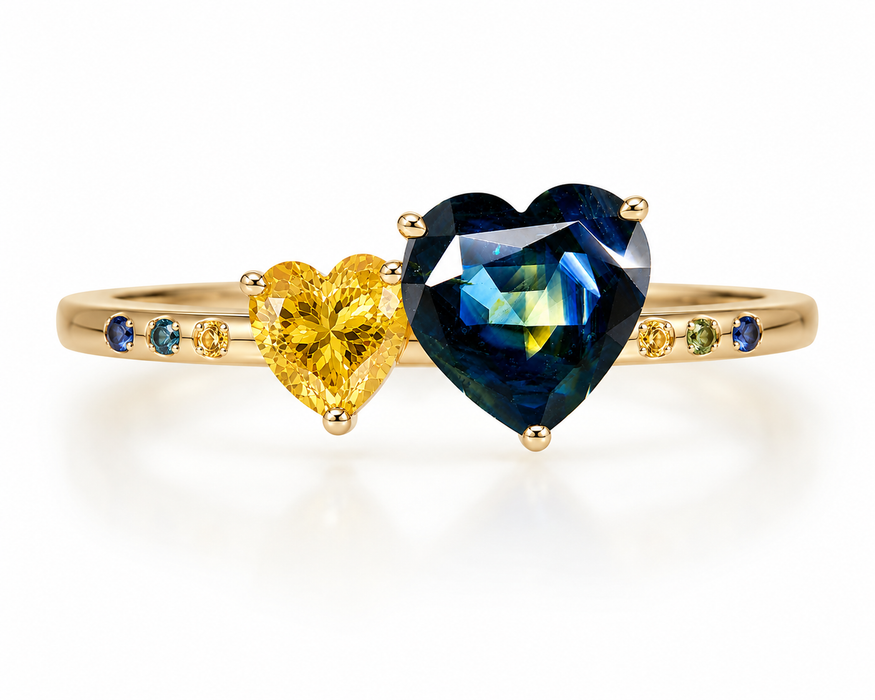 Pharaoh’s eye Australian Parti Sapphire heart cut 4.28 carats - Buy loose or customise