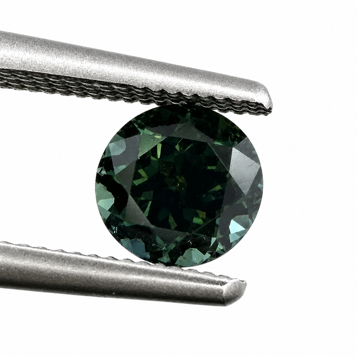 Australian Dark Teal sapphire 0.83 round brilliant cut loose gemstone - Buy loose or customise