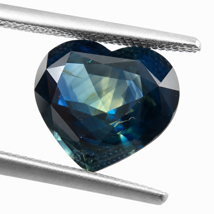 Pharaoh’s eye Australian Parti Sapphire heart cut 4.28 carats - Buy loose or customise
