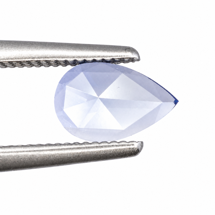 Blue Ceylon Sapphire pear rose cut 0.44 carat loose gemstone - Make your own custom jewelry design