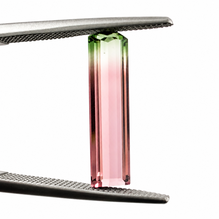 Watermelon tourmaline fancy baguette cut 1.73 carat loose gemstone - Buy loose or customise