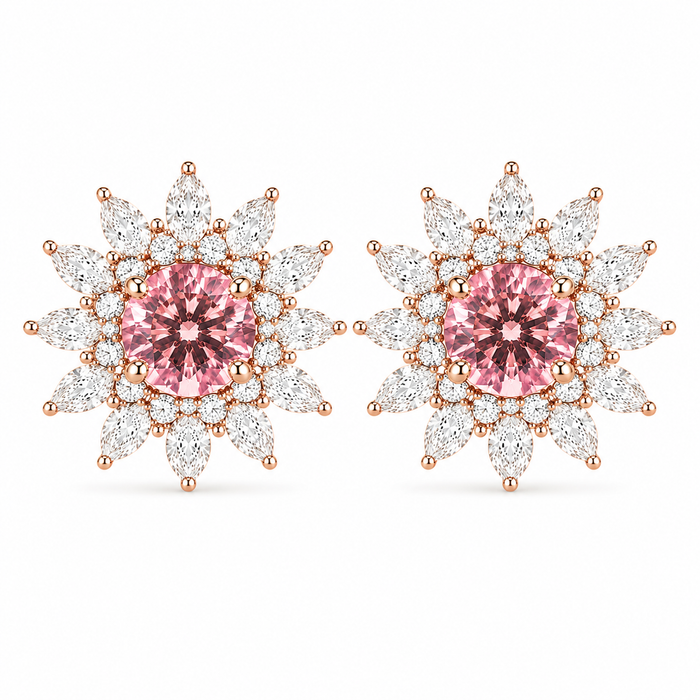 Pink tourmaline round cut matched pair 1.80 carats total - Buy loose or customise