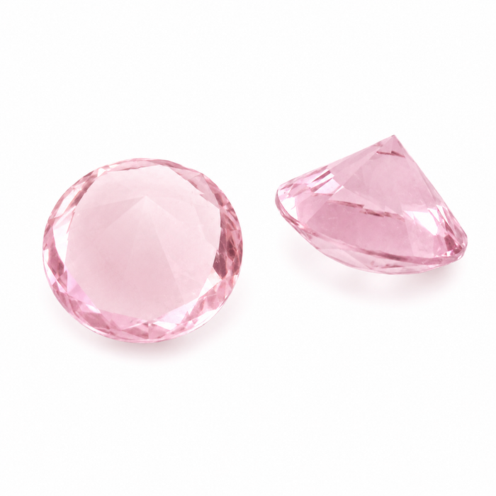 Pink tourmaline round cut matched pair 1.80 carats total - Buy loose or customise