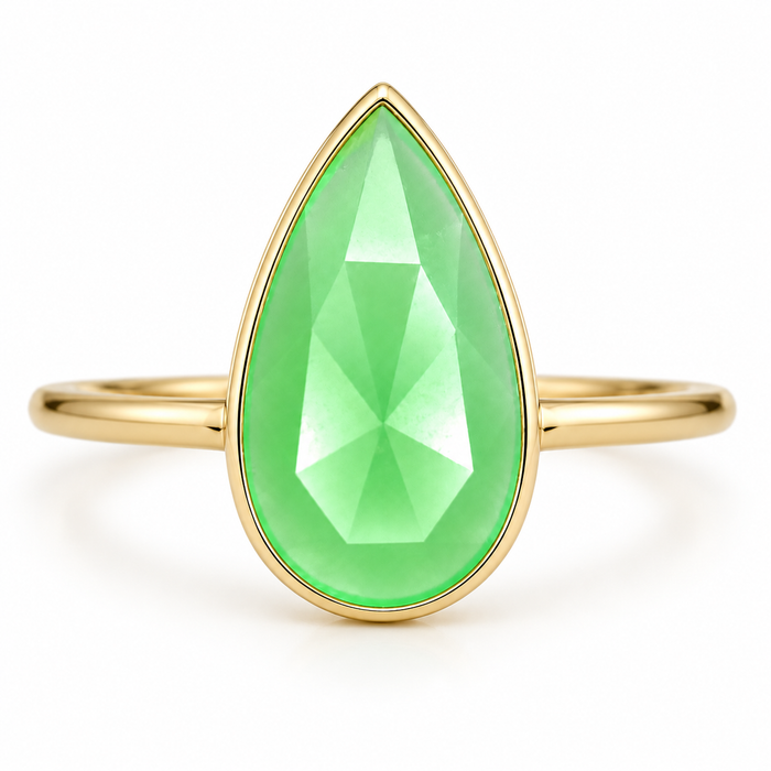 Australian Chrysoprase pear rose cut 0.97 carat loose gemstone - Make your own custom jewelry design.