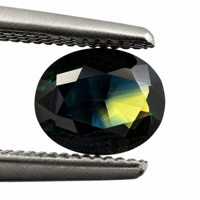Australian Parti sapphire with colour split 0.68ct oval brilliant cut loose gemstone - Buy loose or customise