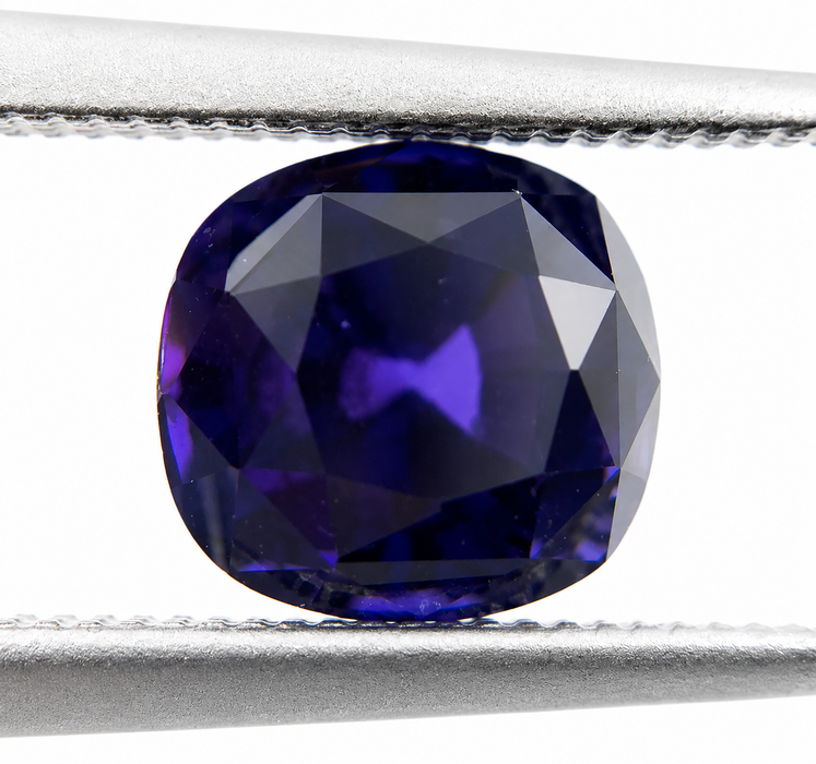 Blue Purple color change Sapphire 2.00 carat 6.63x6.24x5.17mm square cushion cut