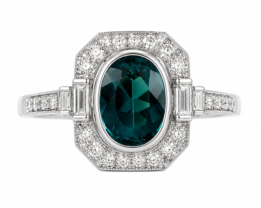 Teal Blue Indicolite Tourmaline oval cut 1.29 carat gemstone - Buy loose or make your own custom jewelry