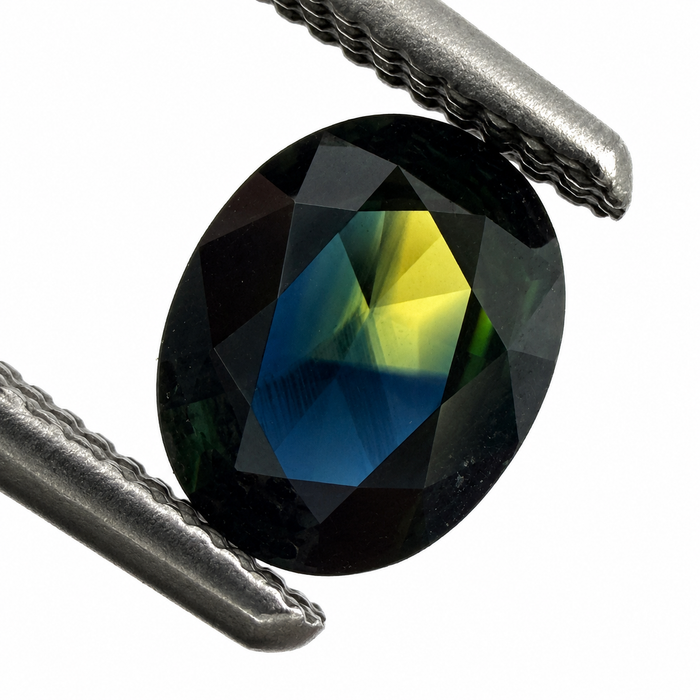 Australian Parti sapphire with colour split 0.68ct oval brilliant cut loose gemstone - Buy loose or customise