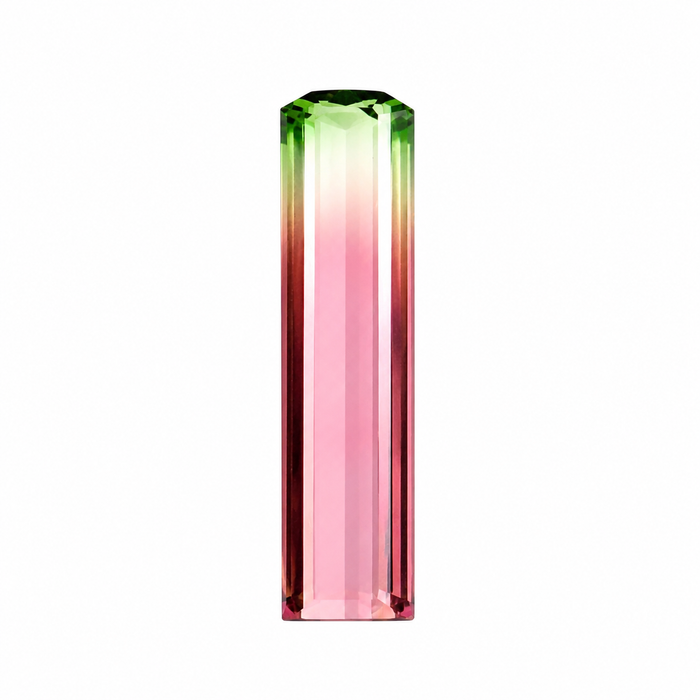 Watermelon tourmaline fancy baguette cut 1.73 carat loose gemstone - Buy loose or customise