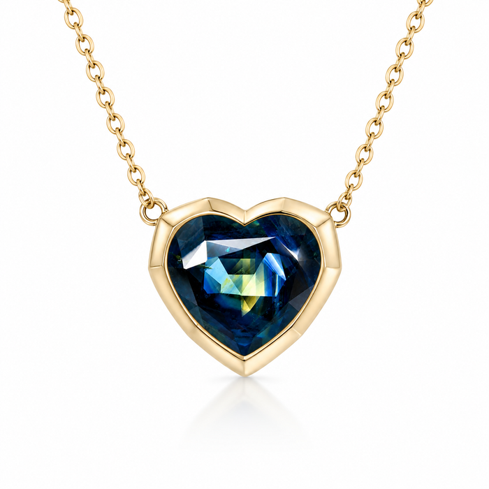 Pharaoh’s eye Australian Parti Sapphire heart cut 4.28 carats - Buy loose or customise