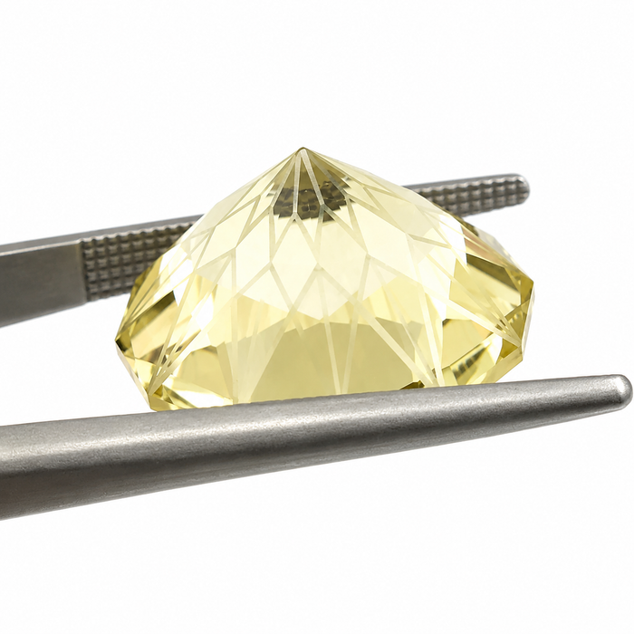 Citrine lemon quartz unique German laser geometric mixed cut 14.24 carat loose gemstone - Buy loose or customise