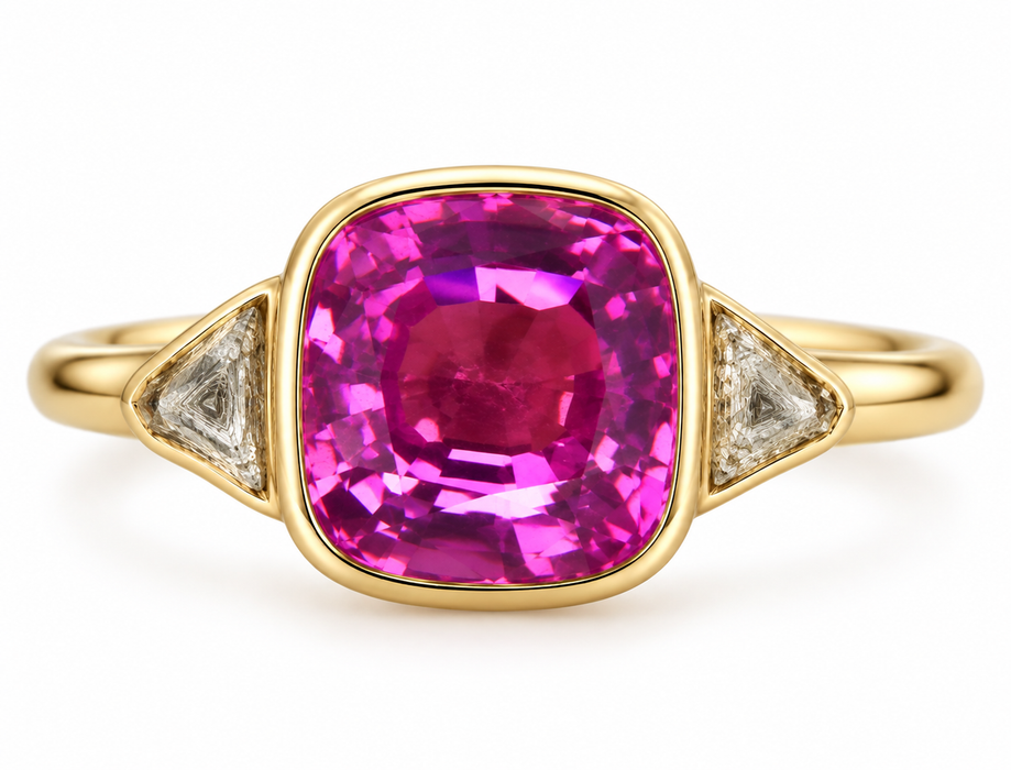 Pink Tourmaline Rubellite square cushion cut 3.65 carats loose gemstone - Make a custom order