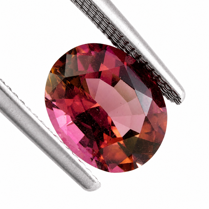 Pink orange sunset tourmaline fancy oval cut 1.28 carats loose gemstone - Buy loose or customise