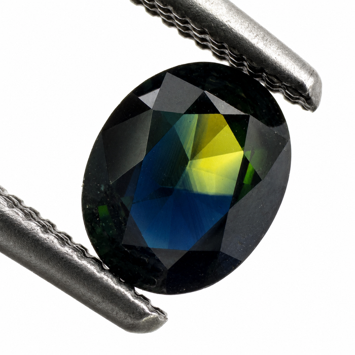 Australian Parti sapphire with colour split 0.68ct oval brilliant cut loose gemstone - Buy loose or customise