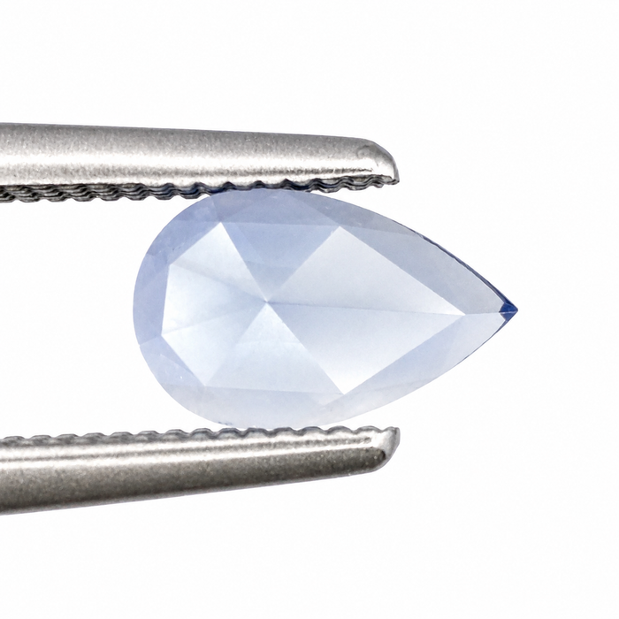 Blue Ceylon Sapphire pear rose cut 0.44 carat loose gemstone - Make your own custom jewelry design