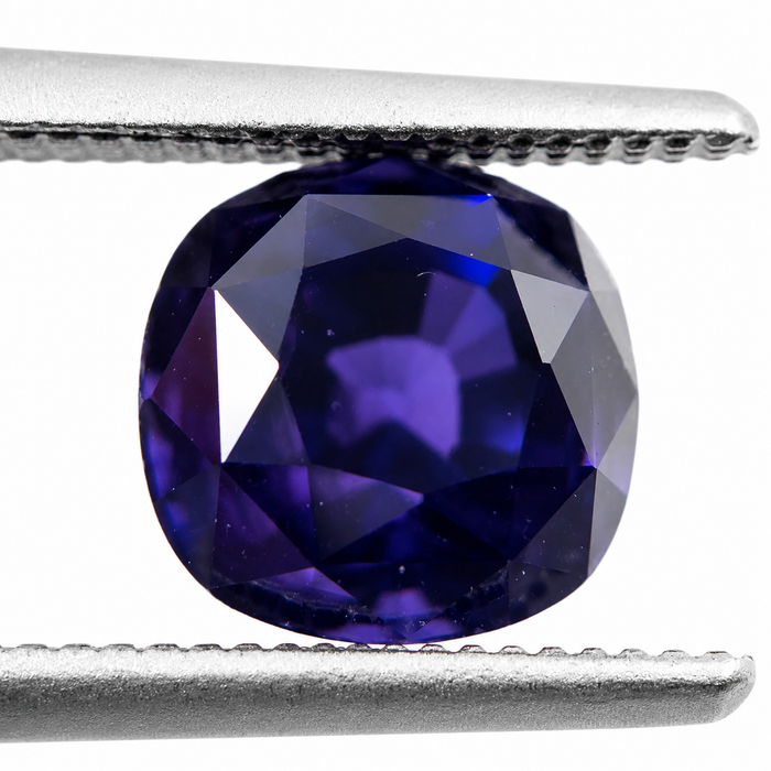 Blue Purple color change Sapphire 2.00 carat 6.63x6.24x5.17mm square cushion cut