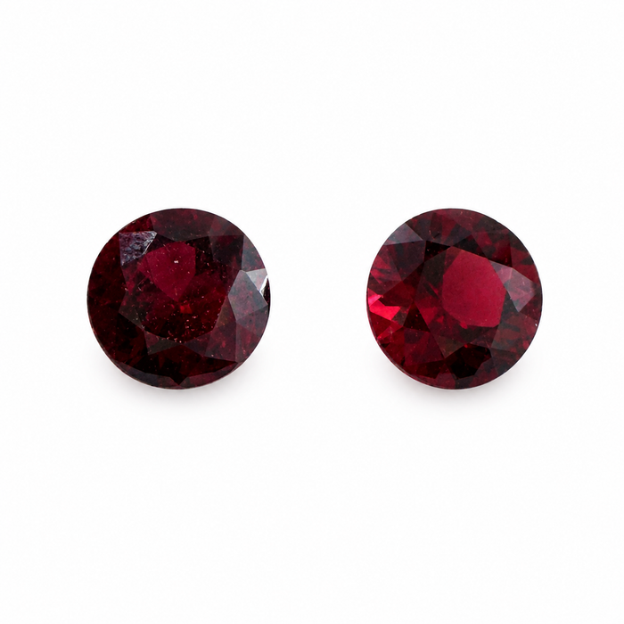 Blood red Spinel round cut matched pair 0.72 carats total - Buy loose or customise