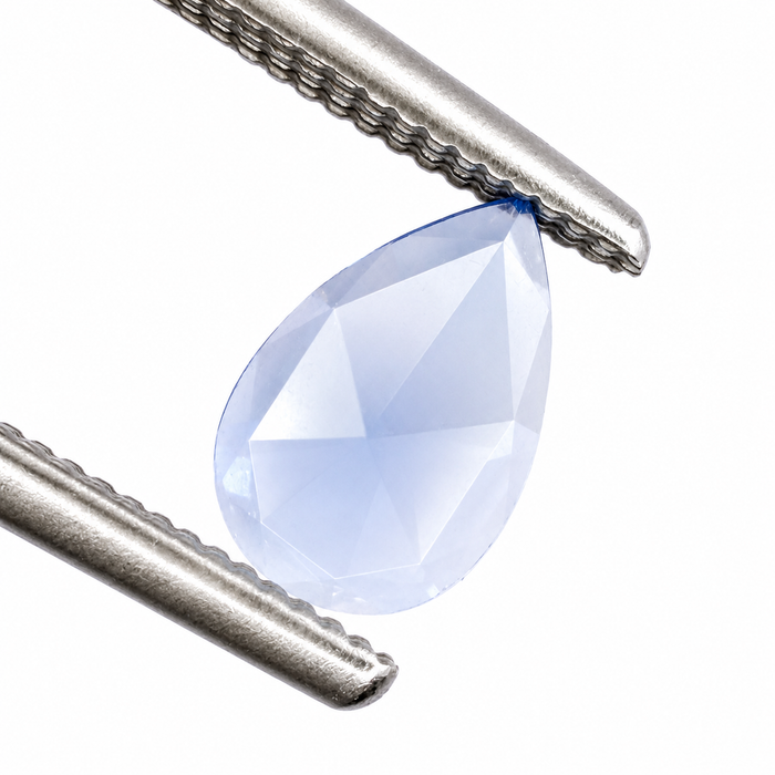 Blue Ceylon Sapphire pear rose cut 0.44 carat loose gemstone - Make your own custom jewelry design