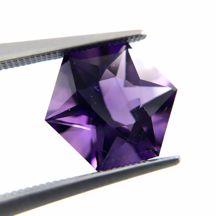 Amethyst pair hexagon cut 7.13 carat loose gemstone - Buy loose or make custom jewelry