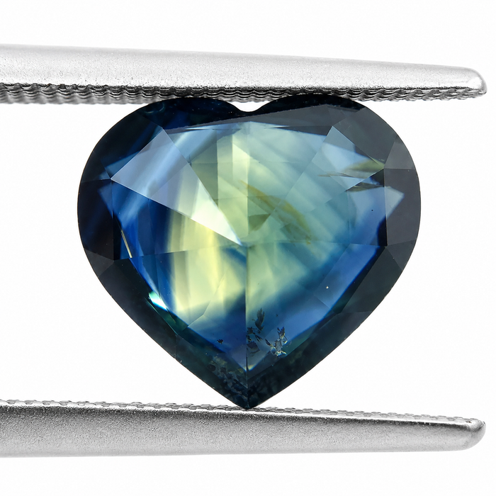 Pharaoh’s eye Australian Parti Sapphire heart cut 4.28 carats - Buy loose or customise
