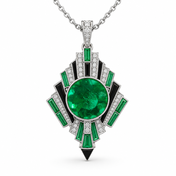 Emerald round brilliant cut 0.48 carat loose gemstone - Make a custom order