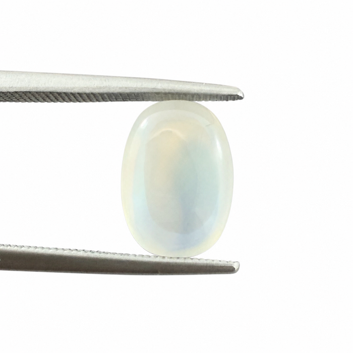 Rainbow moonstone 5.21 carat elongated oval cut sugarloaf cabochon loose gemstone