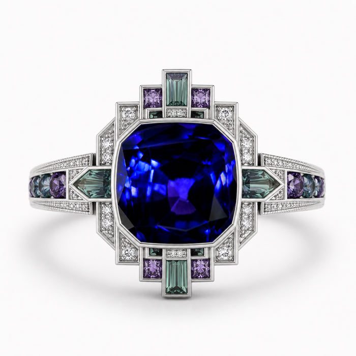 Blue Purple color change Sapphire 2.00 carat 6.63x6.24x5.17mm square cushion cut