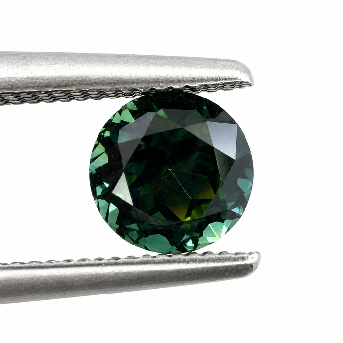 Australian Dark Teal sapphire 0.83 round brilliant cut loose gemstone - Buy loose or customise
