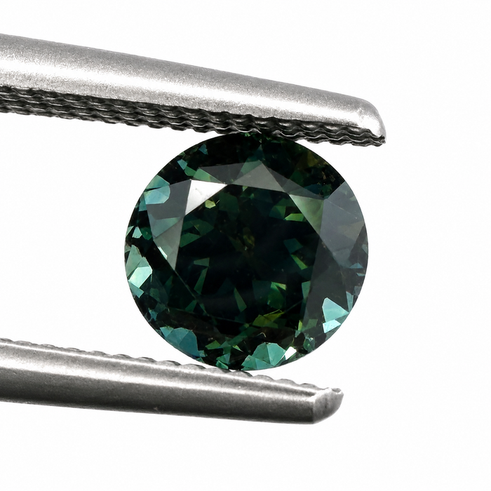 Australian Dark Teal sapphire 0.83 round brilliant cut loose gemstone - Buy loose or customise
