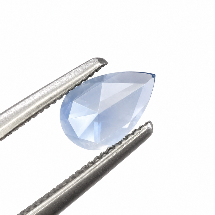 Blue Ceylon Sapphire pear rose cut 0.44 carat loose gemstone - Make your own custom jewelry design