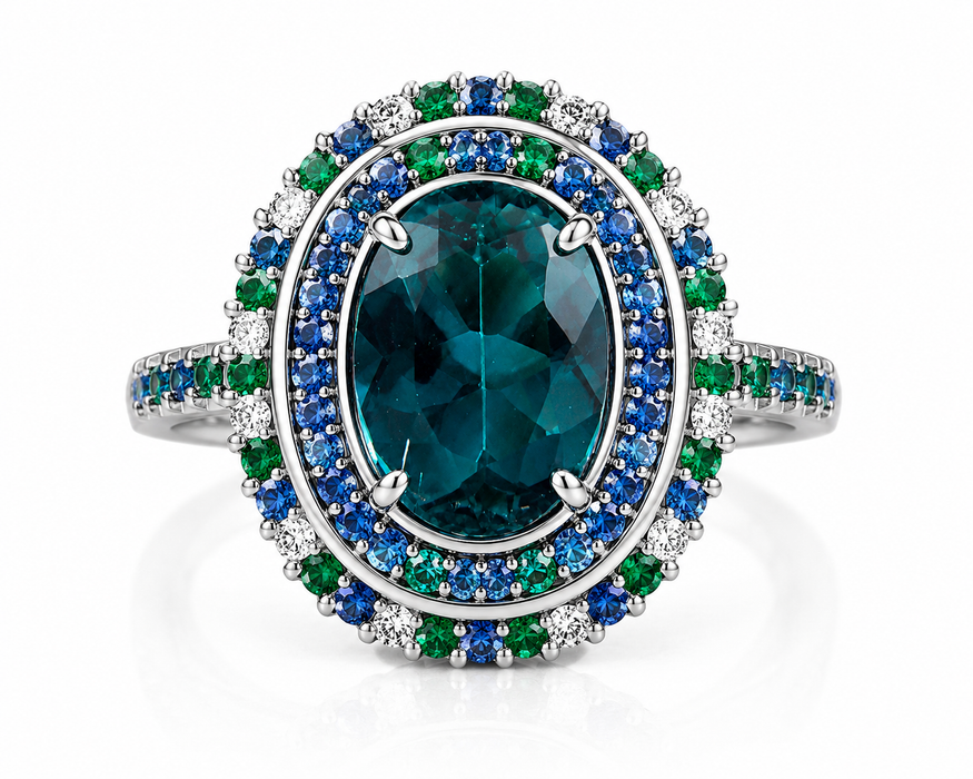 Teal Blue Indicolite Tourmaline oval cut 1.29 carat gemstone - Buy loose or make your own custom jewelry