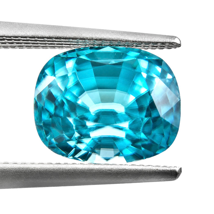 Blue Zircon rectangle cushion cut 4.92 carat gemstone - Buy loose or Make your own custom jewelry
