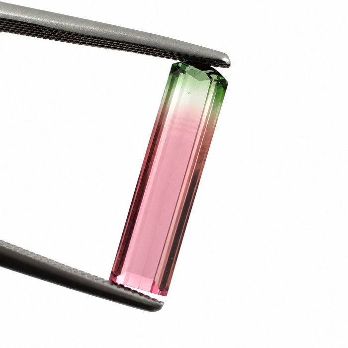 Watermelon tourmaline fancy baguette cut 1.73 carat loose gemstone - Buy loose or customise