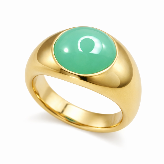 Australian Chrysoprase 7.38 carat round cut cabochon loose gemstone - Buy loose or customise