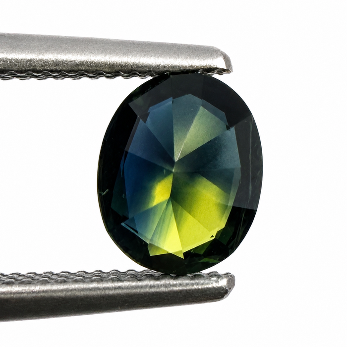 Australian Parti sapphire with colour split 0.68ct oval brilliant cut loose gemstone - Buy loose or customise