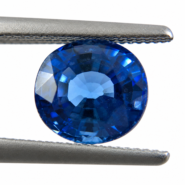 Natural blue Ceylon Sapphire oval cushion cut 6.8x6.2mm 1.71 carat gemstone