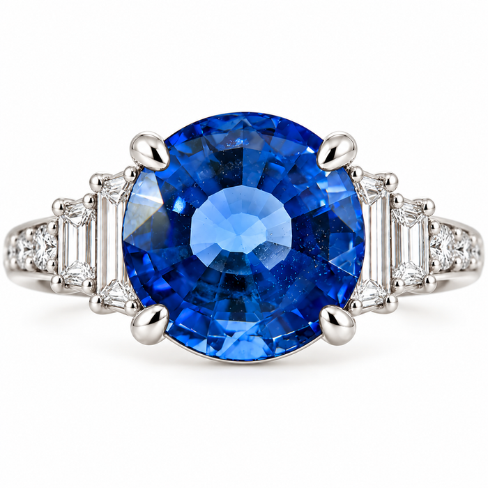 Natural blue Ceylon Sapphire oval cushion cut 6.8x6.2mm 1.71 carat gemstone