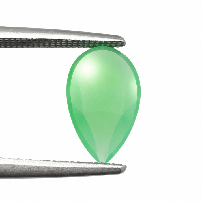 Australian Chrysoprase pear rose cut 0.97 carat loose gemstone - Make your own custom jewelry design.