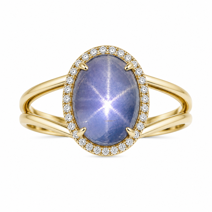 Blue Star Sapphire oval cut cabochon 2.95 carats - Make your own custom jewelry design