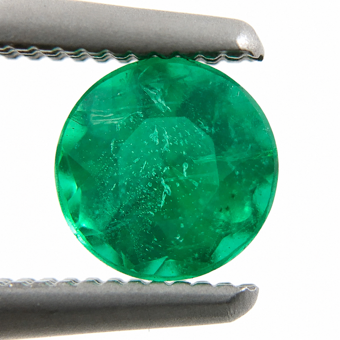 Emerald round brilliant cut 0.48 carat loose gemstone - Make a custom order