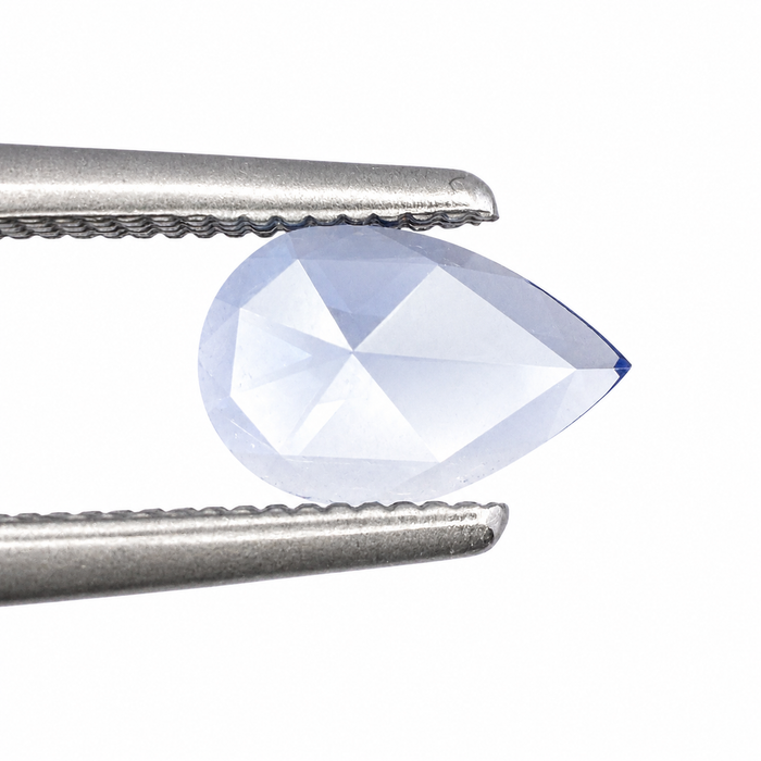 Blue Ceylon Sapphire pear rose cut 0.44 carat loose gemstone - Make your own custom jewelry design