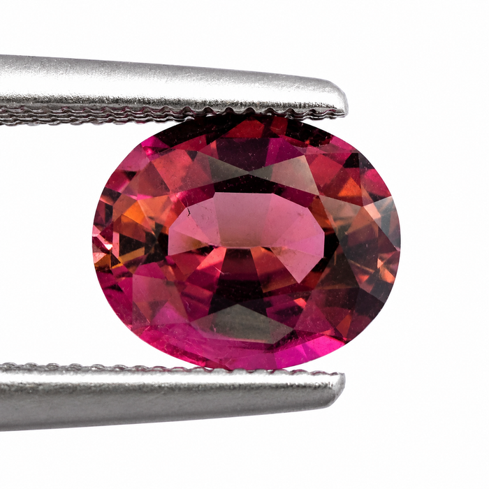 Pink orange sunset tourmaline fancy oval cut 1.28 carats loose gemstone - Buy loose or customise