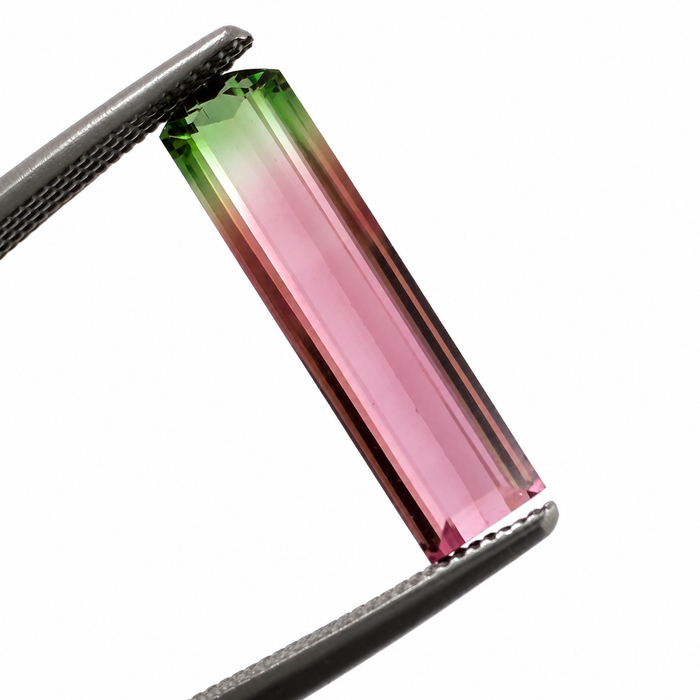 Watermelon tourmaline fancy baguette cut 1.73 carat loose gemstone - Buy loose or customise