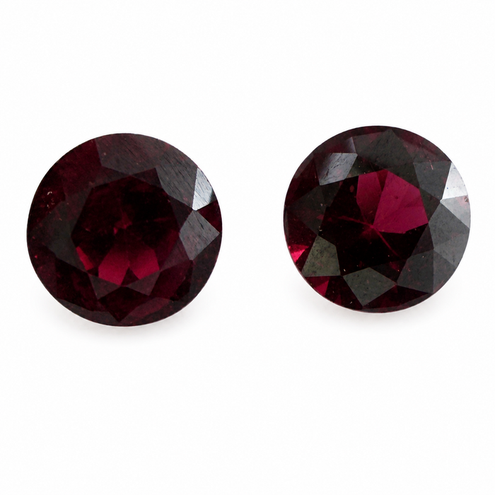 Blood red Spinel round cut matched pair 0.72 carats total - Buy loose or customise