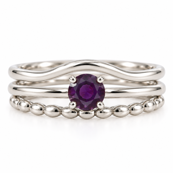 Purple Magenta Sapphire round cut 0.47 carat loose gemtone