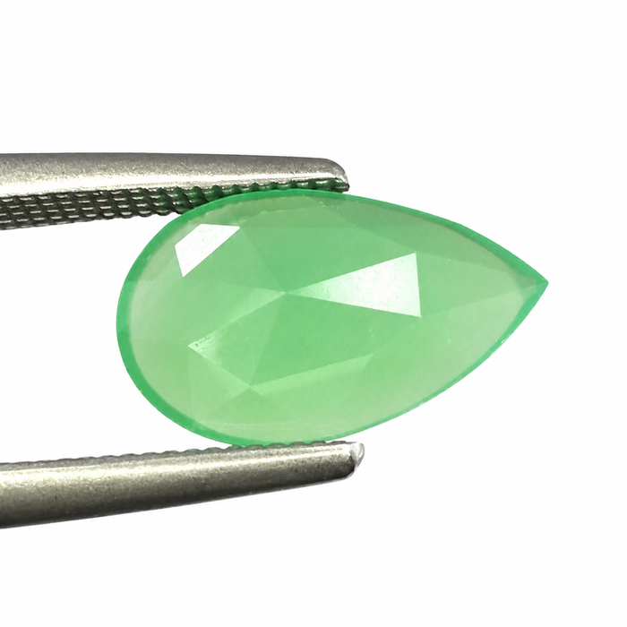 Australian Chrysoprase pear rose cut 0.97 carat loose gemstone - Make your own custom jewelry design.