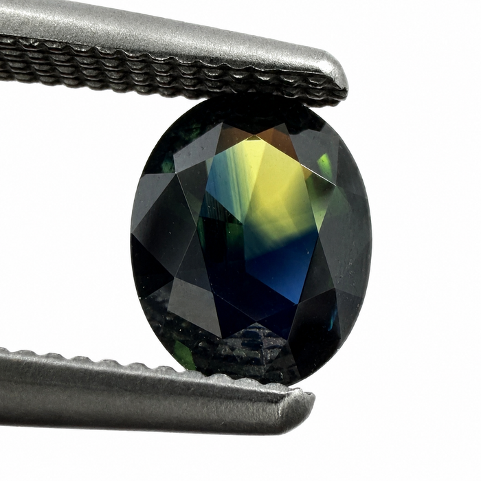 Australian Parti sapphire with colour split 0.68ct oval brilliant cut loose gemstone - Buy loose or customise