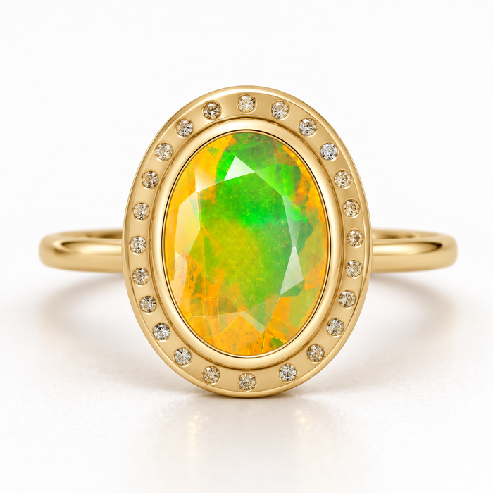 Ethiopian opal 1.28 carat faceted oval cut loose gemstone - Buy loose or make a custom order
