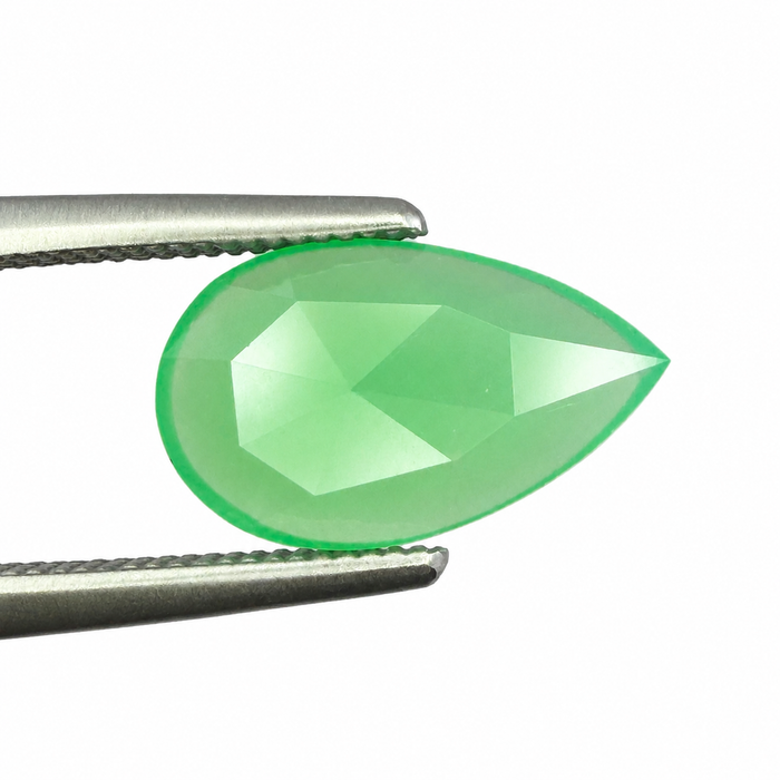 Australian Chrysoprase pear rose cut 0.97 carat loose gemstone - Make your own custom jewelry design.