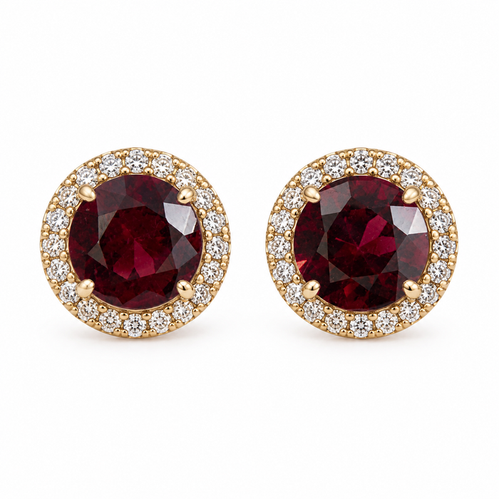 Blood red Spinel round cut matched pair 0.72 carats total - Buy loose or customise